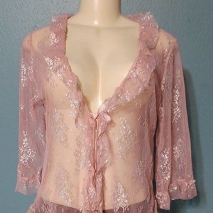 Victoria Secret pink sheer cardigan